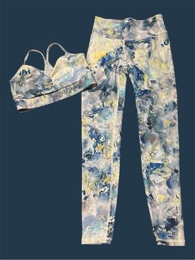 Savvi INDI Abstract Two-Piece Active Set — Strappy Bra & High-Rise Leggings